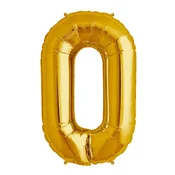 shumee Folija balon številka 0 nič 70 cm zlata zlata velika številka rojstnodnevna dekoracija