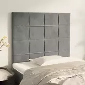 Uzglavlje svijetlosivo 80x5x118/128 cm baršunasto