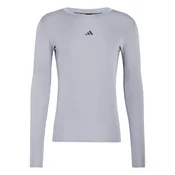 ADIDAS PERFORMANCE Funkcionalna majica TECHFIT Compression Training Long Sleeve siva / črna