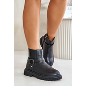 Insulated Ankle Boots With Zip Big Star Black