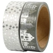 Washi trak - 2 kosa / različni motivi | siva