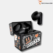 Techmade/brezžične ušesne slušalke/MUSIC/orange