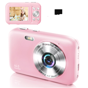 INF Digitalni fotoaparat 1080P 44MP 16x zoom 2,4-palčni zaslon, 32GB kartica Pink, (21296556)
