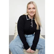 Trendyol Curve Black Polo Neck Premium Soft Fabric Knitwear Sweater