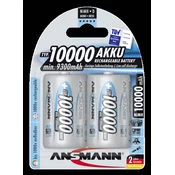 2x Ansmann NiMH 10000 Mono D rechargeable