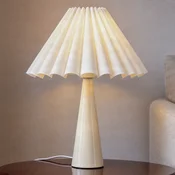 Lindby namizna svetilka Lotte, bež, 50 cm, kovina, tekstil, E27 - Dnevna soba/jedilnica - Sodobni - bež, bela - Tkanine/tekstil
