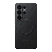 Samsung S26 Ultra SAMSUNG magnetska silikonska futrola za telefon, uzorak karbona, CRNA
