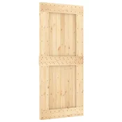 Vidaxl Drsna vrata NARVIK Naravna in črna 90 x 210 cm (213,5 cm)