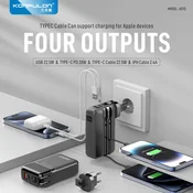 Kucni punjac KONFULON A57Q 20W sa Power Bank baterijom 20000mAh i 2u1 kablom crni