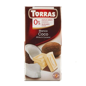 Bela cokolada sa kokosom i zasladivacem 75g TORRAS