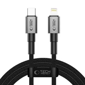USB-C v Lightning kabel Tech-Protect UltraBoost DNA s PD 27W in 3A polnjenjem ter 480 Mbps prenosom podatkov - 2m - siv