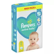 Pampers pelene Active Baby Maxi Pack velicina 2 (4-8 kg) 80 kom + GRATIS Pampers vlažne maramice Aqua Pure 48 kom