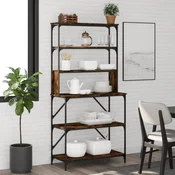 Vidaxl vidaXL Kuhinjska polica s 6 nadstropji, dimljen hrast 90x40x180 cm