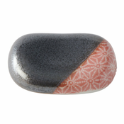 Podstavek za jedilne palčke PEBBLE BLACK, 4,5 cm, črna/oranžna, keramika, MIJ