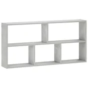 vidaXL Stenska polica Betonsko siva 102 x 17 x 50 cm Inženirski les