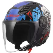 Otvorena motociklistička kaciga LS2 OF616 Airflow II Zombie sjajna crno-crveno-plava