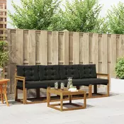 Set vanjskih sofa s jastukom 5 pcs Prirodna i crna