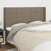 Vidaxl Vzglavje z ušesi taupe 183x16x118/128 cm blago