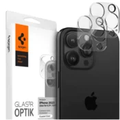 Spigen Spigen Optik.TR Camera Protector - zaščitno steklo za objektiv za iPhone 15 Pro / 15 Pro Max / iPhone 14 Pro / 14 Pro Max (2 kosa) (prozorno)