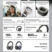 Bluetooth slušalice Remax RB-650HB plava