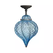 SIRU - Plafonski luster GOCCIA 1xE27/60W/230V prečnik 25 cm plavo/braon venecijansko staklo