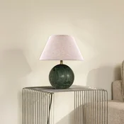 Globen Lighting namizna svetilka Castello, zelena/bež, višina 28 cm - Dnevna soba/jedilnica - Dizajn - bež, temno zelena marmorirana - Tkanine/tekstil