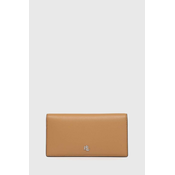 Kožni novčanik Lauren Ralph Lauren za žene, boja: bež, 432935939
