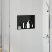 vidaXL Tuš niša Črna 45 x 30 x 9.5 cm Nerjaveče jeklo