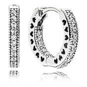 Pandora Okrogli uhani s kristali 296317CZ