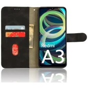Usnjen knjižni ovitek Xiaomi Redmi A3 - črn
