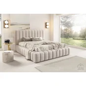 Postelja Gino (visoko vzglavje) z dvižnim lesenem mehanizemom - 180x200 cm