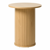 Okrogla stranska mizica v hrastovem dekorju o 50 cm Nola – Unique Furniture