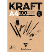 Clairefontaine blok skicirka Brown Kraft A4, 100 listni, 90g