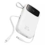 Power bank Baseus Qpow Pro+ 10000mAh 22.5W z Lightning, 2x USB-C in USB, s kablom USB-C 30cm - white
