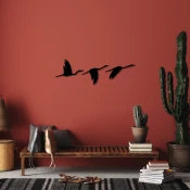 Opviq Set zidnih dekoracija Migrant Birds-291,, 1 mm, 3 komada, Crna