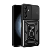 Silikonski ovitek Armor Ring z zaščito kamere za Samsung Galaxy A26 - črn