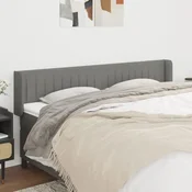 Vidaxl vidaXL Vzglavje s krilci temno sivo 203x16x78/88 cm blago