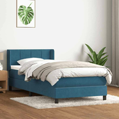 vidaXL vidaXL Box spring postelja z vzmetnico temno modra 80x220 cm žamet, (21792808)