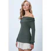 Trend Alacati Stili Ženska bluza Alc-X14557, Kaki