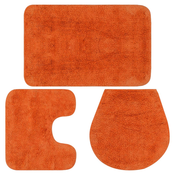 vidaXL 3-dijelni set kupaonskih otiraca od tkanine narancasti