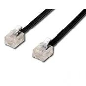 Telefonski kabel 4 žile, RJ11 moški - RJ11 moški, 15 m, črn, za ADSL modem, varčen