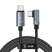 Sign Kabel USB-C na USB-C 2 m, 100 W - črn