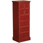 Casa Padrino Country Style Shabby Chic Solid Wood Chest of Drawers with 8 Drawers Antique Red H. 122 cm