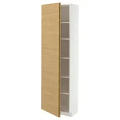 METOD Visoki element s policama, bela/VOXTORP imitacija hrastovine vertikalna rucka, 60x37x200 cm
