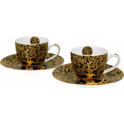 Duo Set 2 skodelic + krožnika Klimt Drevo, 110 ml porcelan, darilna embalaža, 5551