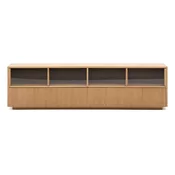 TV omarica v hrastovem dekorju v naravni barvi 200x54x40 cm Helvine – Kave Home