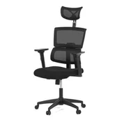 Autronic Pisarniški stol Office chair, black fabric cover and black MESH mesh, rocking mechanism (KA-B1025 BK)