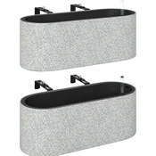Homestar Set visečih cvetličnih loncev z drenažnim sistemom 42x16x15 cm siva, (5000228392)