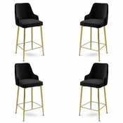 HANAH HOME Set 4 barske stolice Enox Black Gold