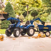 FALK Pedalni traktor 3090W New Holland T8 z nakladalnikom, bagerjem in maxi stranskim tirom